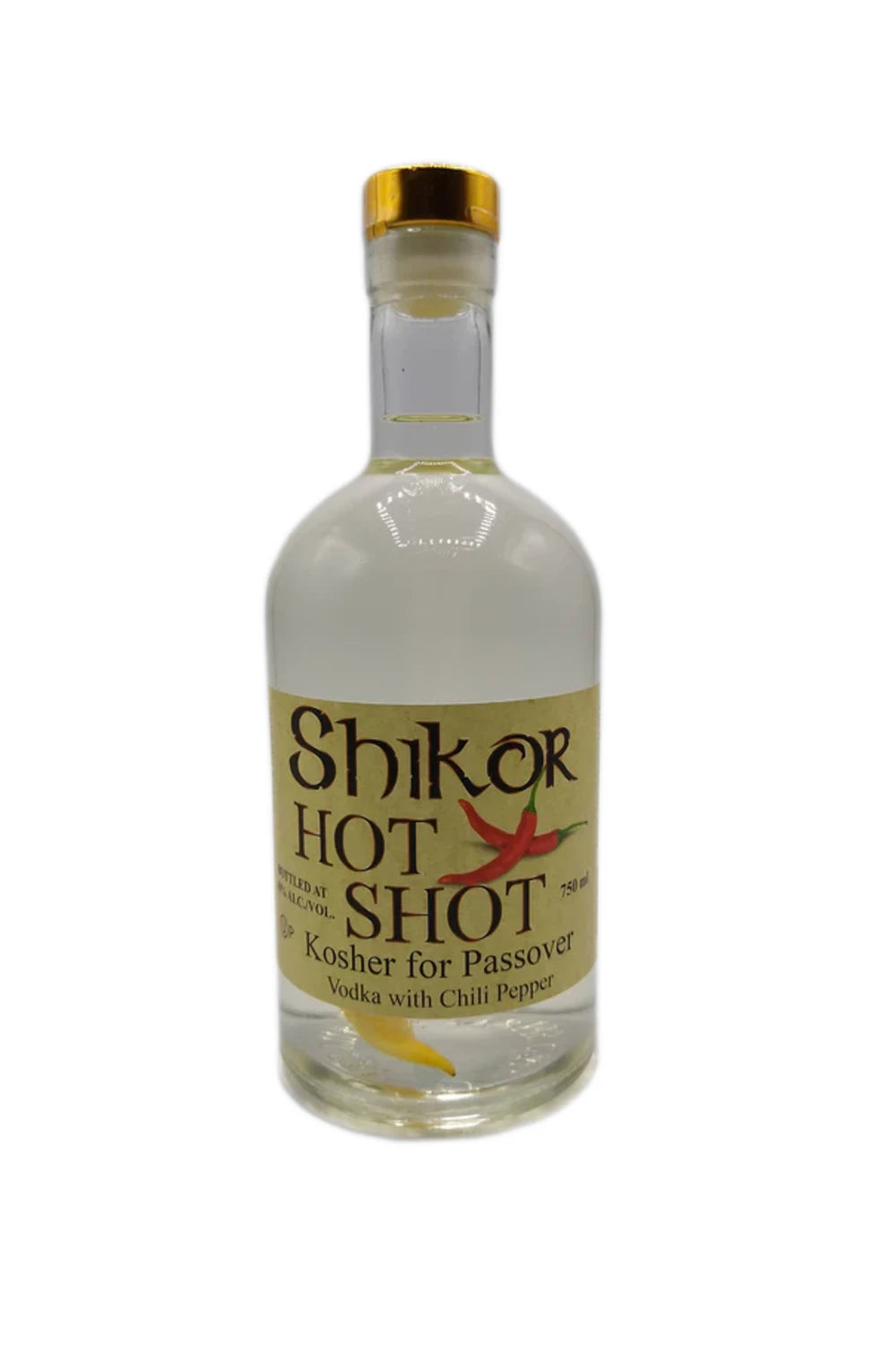 Shikor Hot Shot Vodka with Chili Pepper Kosher for Passover