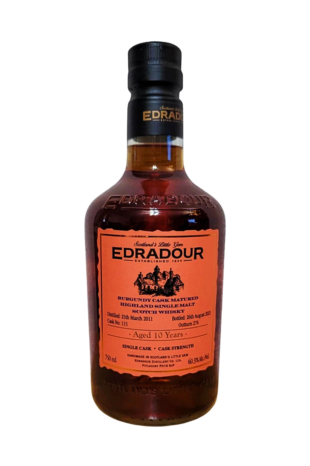 Edradour 10 Years Old Burgundy Cask Matured Cask Strength