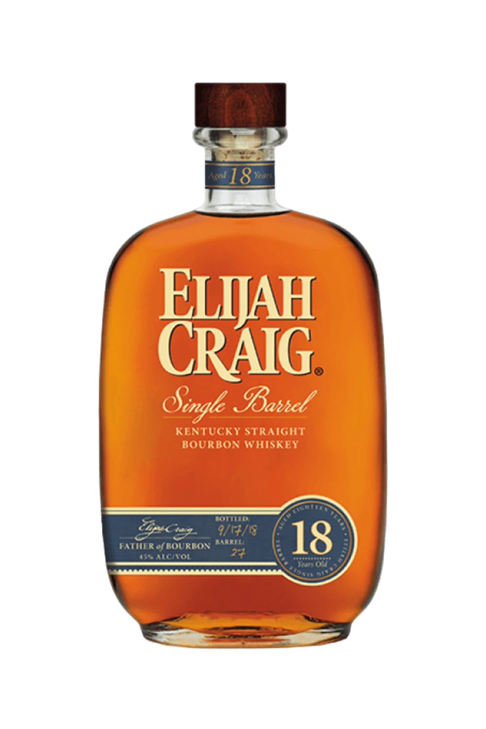 Elijah Craig 18 Year Old Single Barrel Straight Bourbon Whiskey